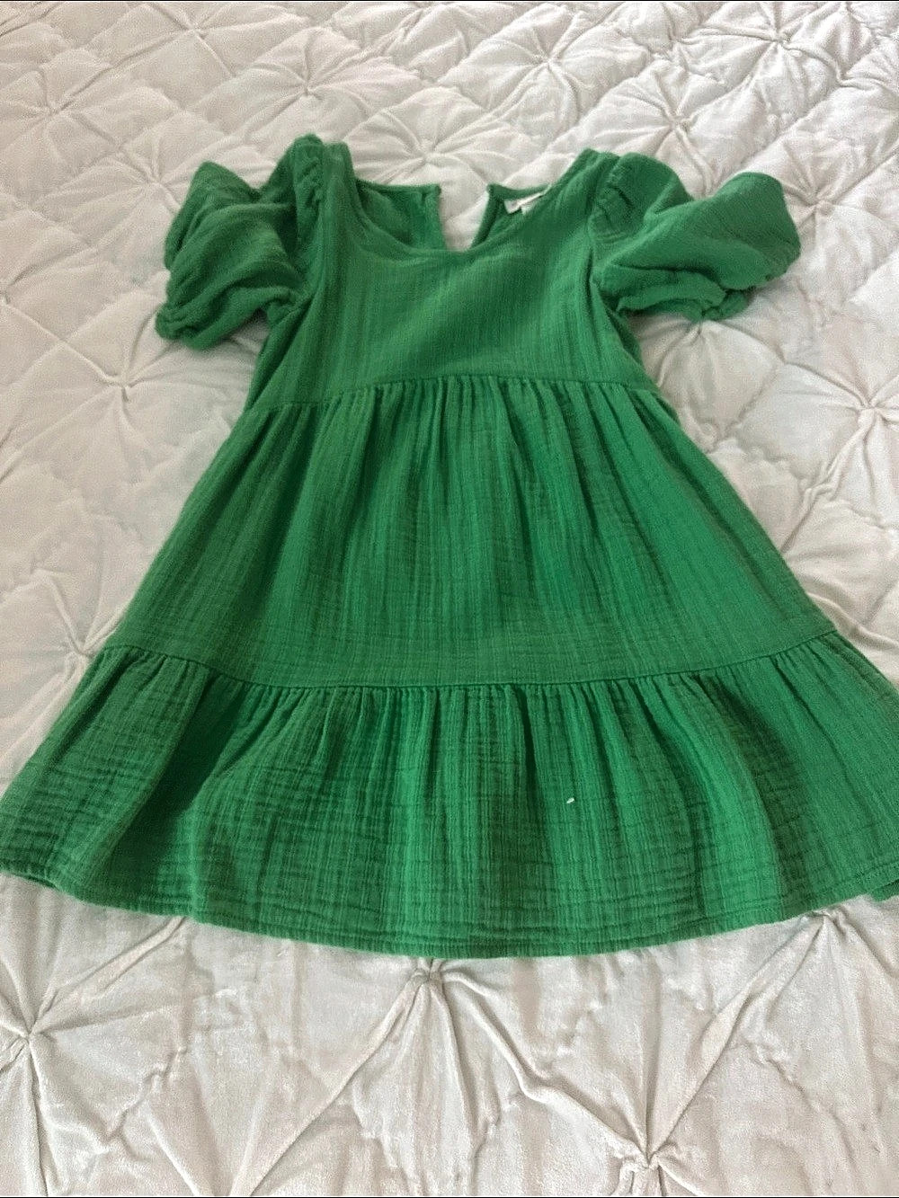 Cat & Jack Girls Green Tiered Dress Size XS (4/5)